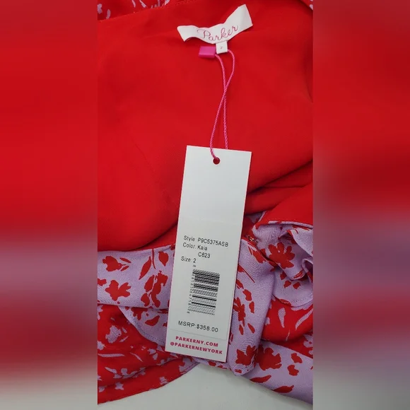 🔥HostPick🔥PARKER -size 2 -Purple and Red Sleeveless V-Neck High-Low Dress